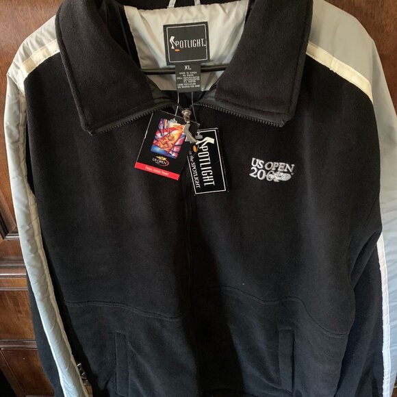 Men's XL U.S. Open Black Zip Up Jacket Vintage from 2001 with Original Tags - Picture 1 of 13